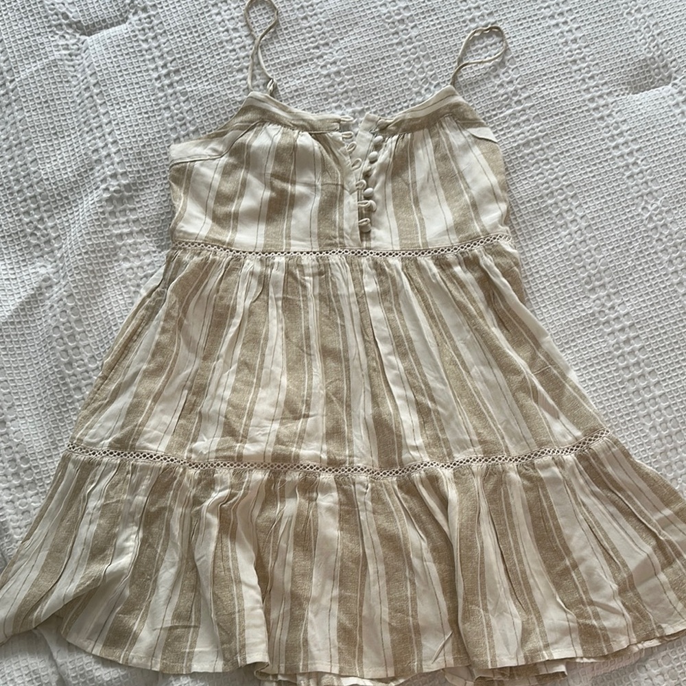 Urban Outfitters Striped Cream and Tan Dress
